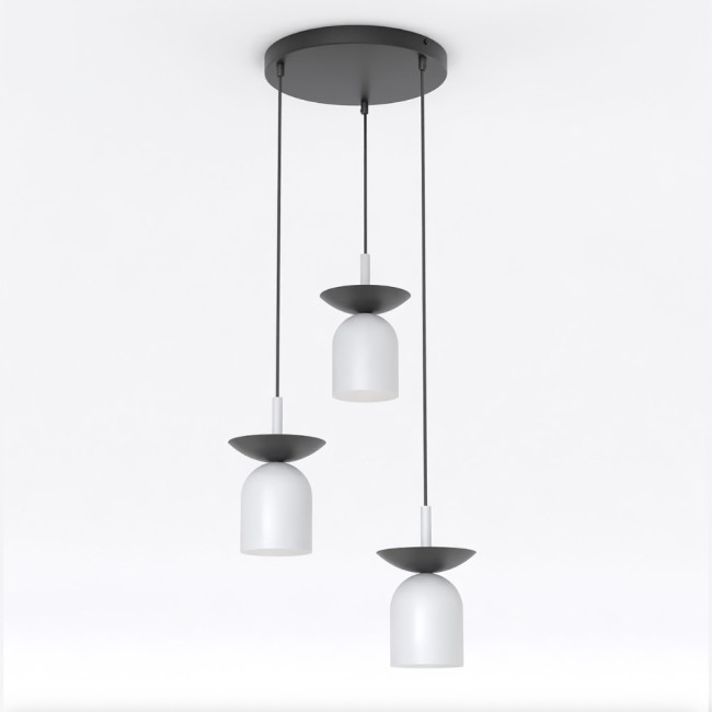 Lorenza II gray+black hanging lamp (3 lights)