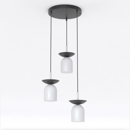 Lorenza II gray+black hanging lamp (3 lights)