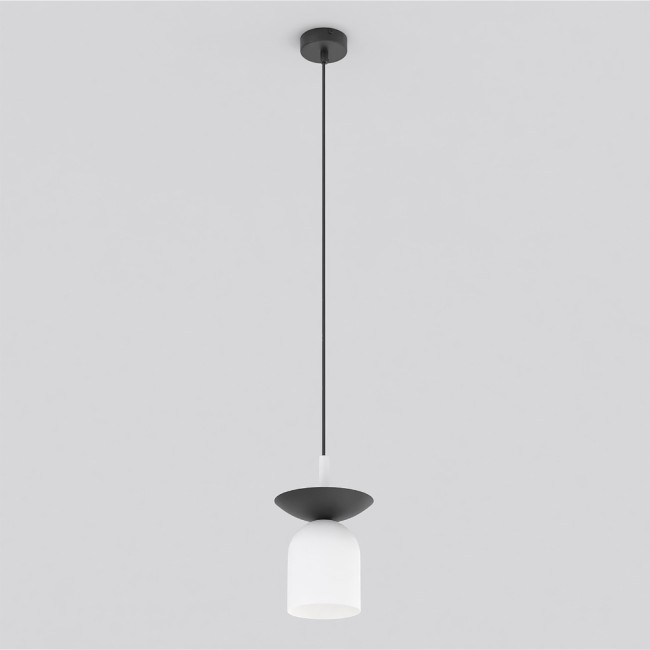 Lámpara colgante Lorenza blanco+negro