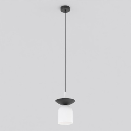 Lámpara colgante Lorenza blanco+negro