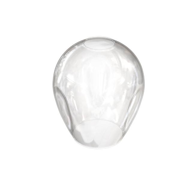 Recambio tulipa cristal transparente 17x14 cm.