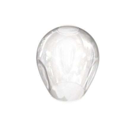 Recambio tulipa cristal transparente 17x14 cm.