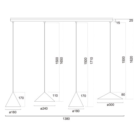 Lámpara colgante LED Cono (20W)