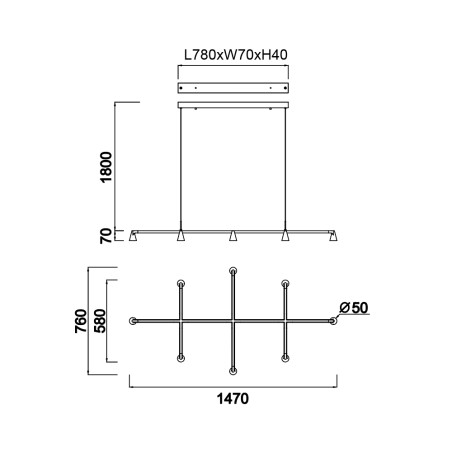 Lámpara de techo LED Africa (42W)