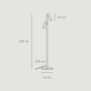 Lámpara de pie Makoto (2 luces)