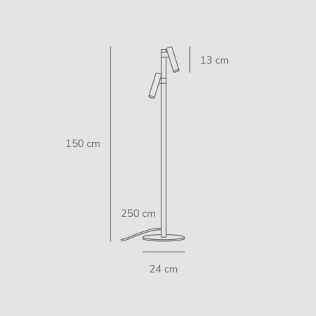 Lámpara de pie Makoto (2 luces)