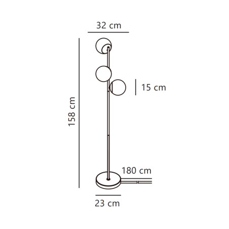 Lilly floor lamp (3 lights)