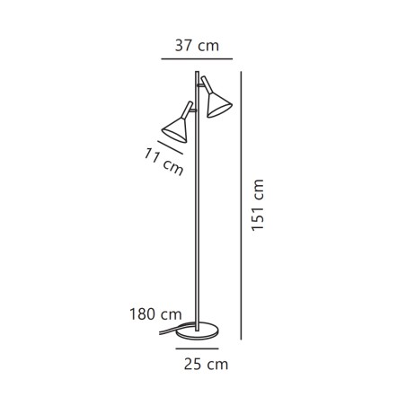 Kelvis floor lamp (2 lights)