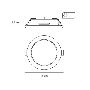 Manacor 18 (12W) LED Downlight for bathrooms