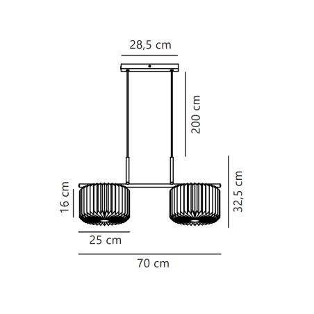 Vivienne ceiling lamp (2 lights)