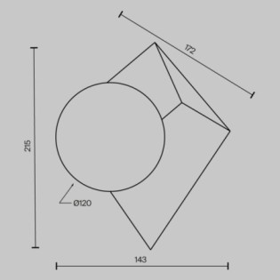 Wall lamp Cubeo Platinum