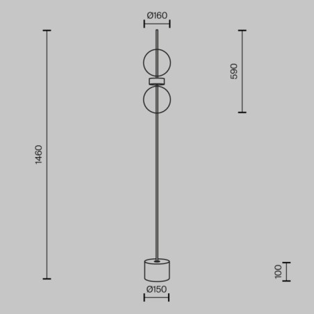 LED Floor Lamp Double Moon (15W)