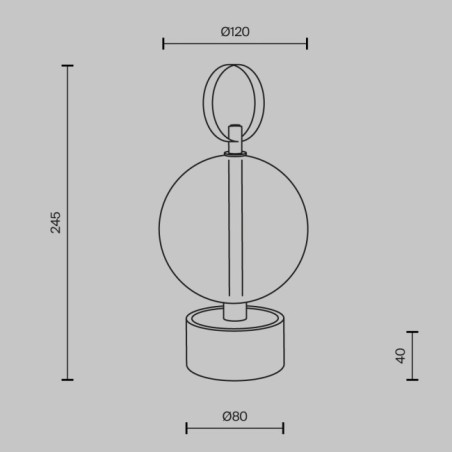 Lámpara recargable LED Double Moon Negro (3W)