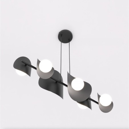Lithora black pendant lamp (4 lights)