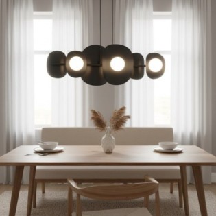 Lithora black pendant lamp (4 lights)