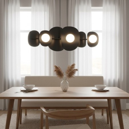 Lithora black pendant lamp (4 lights)