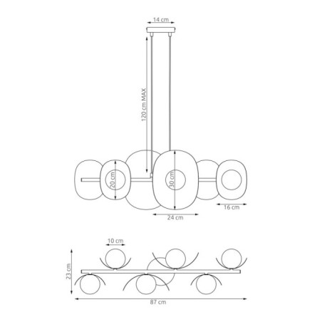 Lithora white pendant lamp (4 lights)