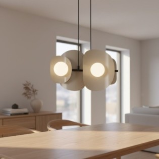 Lithora white pendant lamp (6 lights)
