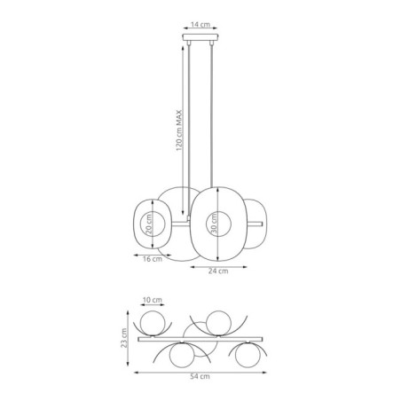 Lithora white pendant lamp (6 lights)
