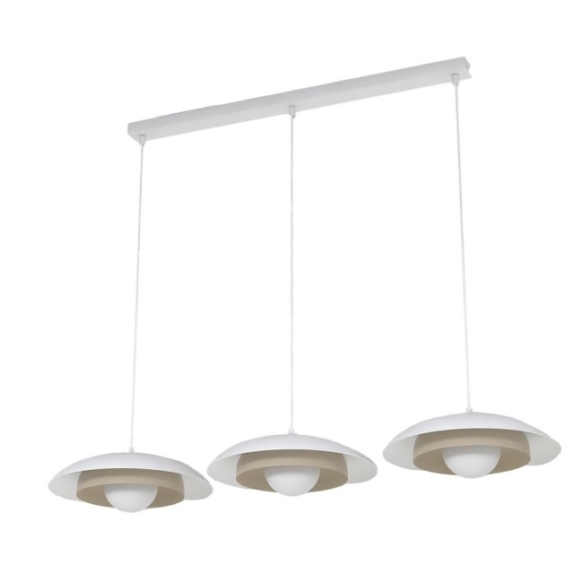 Lámpara colgante Arka blanco+moka (3 luces)