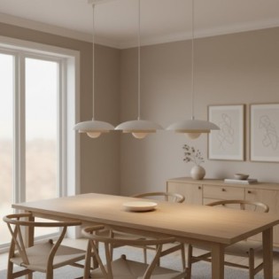 Lámpara colgante Arka blanco+moka (3 luces)