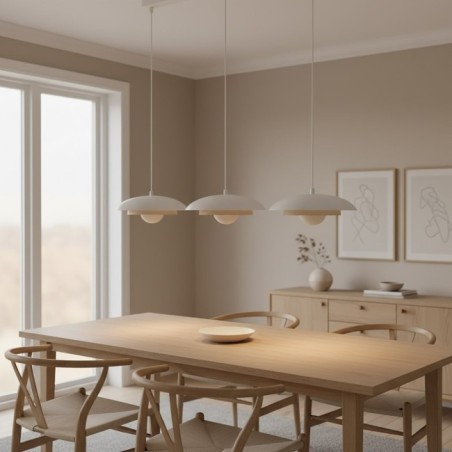 Lámpara colgante Arka blanco+moka (3 luces)