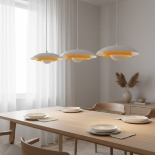 Arka white + orange hanging lamp