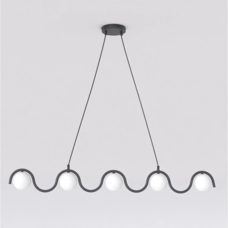 Lámpara colgante Ondessa negro (5 luces)