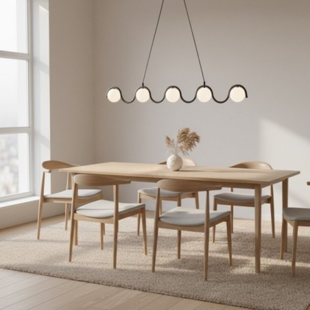 Lámpara colgante Ondessa negro (5 luces)