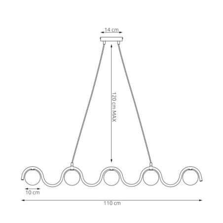Lámpara colgante Ondessa blanco (5 luces)