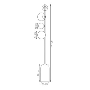 Tandem white floor lamp (4 lights)