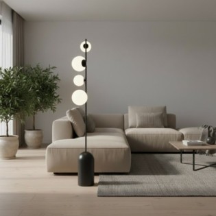 Tandem orange floor lamp (4 lights)