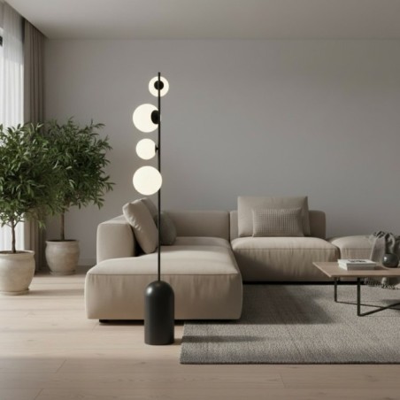 Tandem orange floor lamp (4 lights)