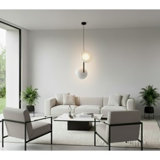 Elara pendant lamp gold+black (2 lights)