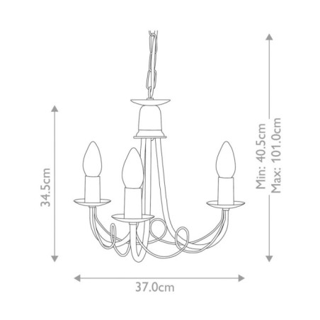 Minster Chandelier (3 lights)