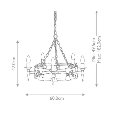 Saxon chandelier (5 lights)