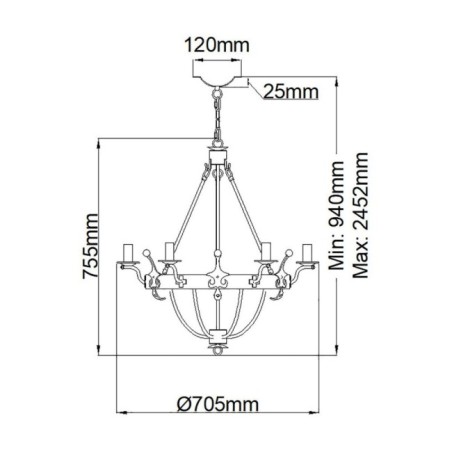 Windsor Chandelier (6 lights)