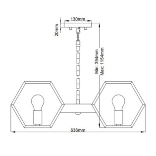 Lámpara de araña Bismarck (5 luces)
