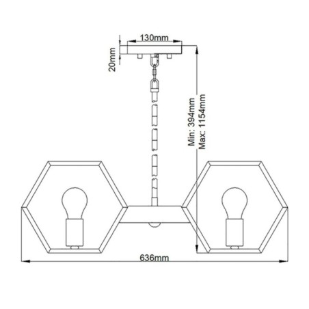 Lámpara de araña Bismarck (5 luces)