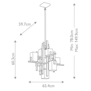 Lámpara de araña City Lights (7 luces)
