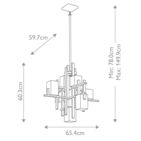 Lámpara de araña City Lights (7 luces)