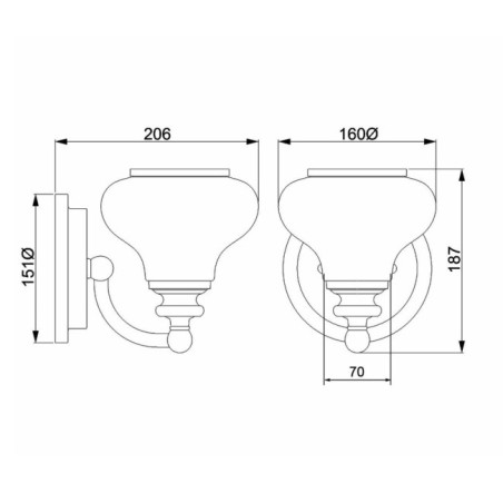 Ainsley wall light for bathrooms