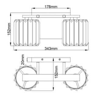 Divine Wall Lamp for Bathrooms (2 Lights)