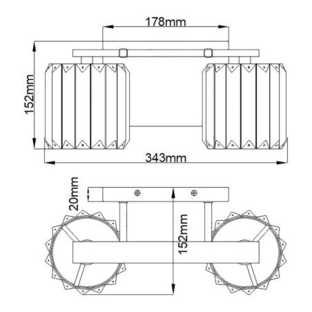 Divine Wall Lamp for Bathrooms (2 Lights)