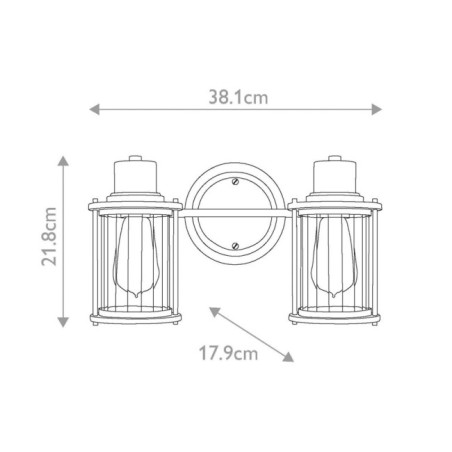 Riggs Wall Lamp for Bathrooms (2 Lights)