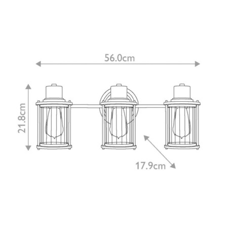 Riggs Wall Lamp for Bathrooms (3 Lights)