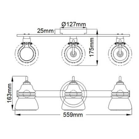 Talland Wall Light for Bathrooms (3 Lights)