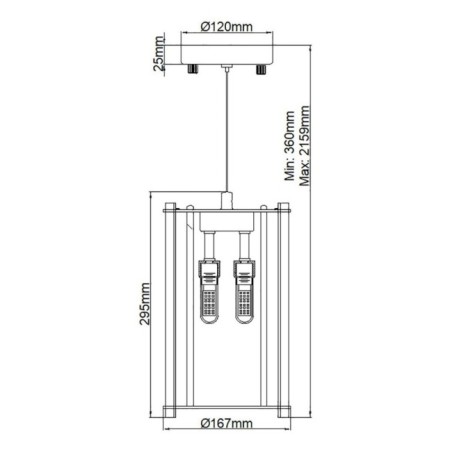 Crystal Skye Ceiling Lamp (2 lights)