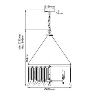 Piper Ceiling Lamp (6 lights)