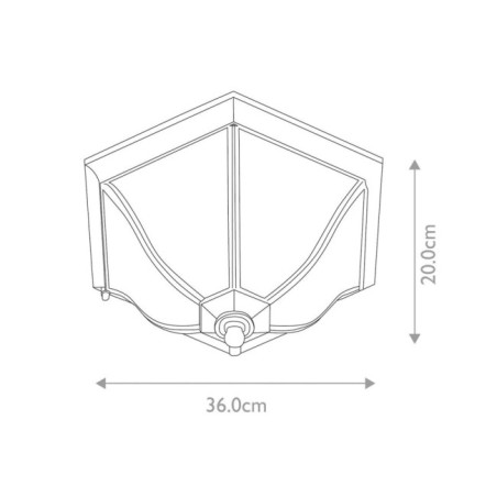 New England Ceiling Flush Light (2 Lights)
